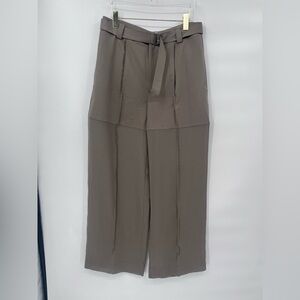 Free‎ People khaki wide leg pants with sheer legs size 10